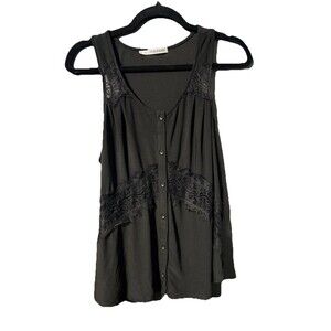 Maurices 0 XL Cami Tank Black Lace Sheer Y2K Witchy Dark Academia Goth